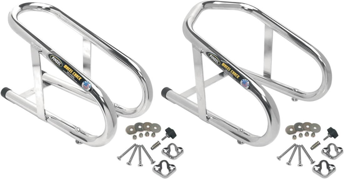 Pingel Wheel Chock - Removable - Chrome - 3-1/2" WC350 - Side View