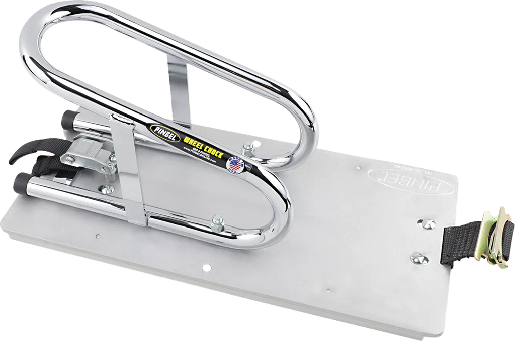 Pingel Wheel Chock - Series E-Track - Floor Mount - Removable - Chrome - 3-1/2" WC35EF - Main Product View