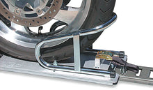 Load image into Gallery viewer, Pingel Wheel Chock - Series E-Track - Floor Mount - Removable - Chrome - 6-1/2&quot; WC65EF - Side View