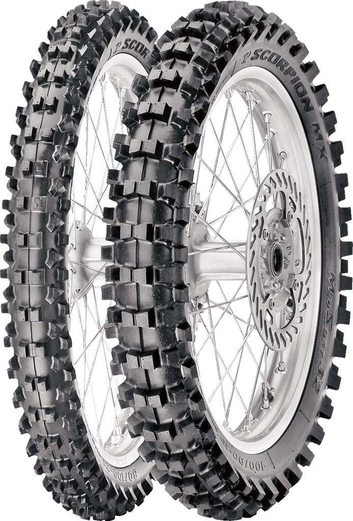 Pirelli Tire - Scorpion™ MX32 Mid Soft - Rear - 80/100-12 - 50M 3842300 - Side View