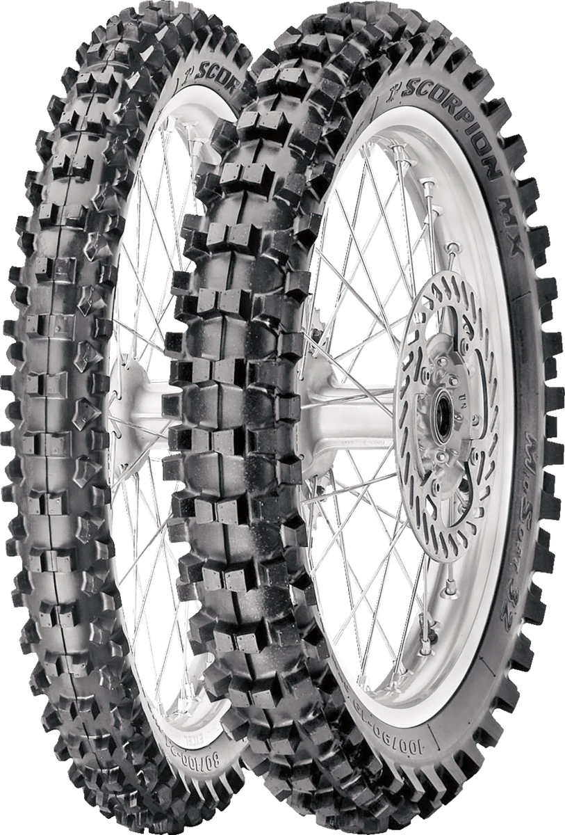 Pirelli Tire - Scorpion™ MX32 Mid Soft - Rear - 90/100-14 - 49M 3842400 - Side View
