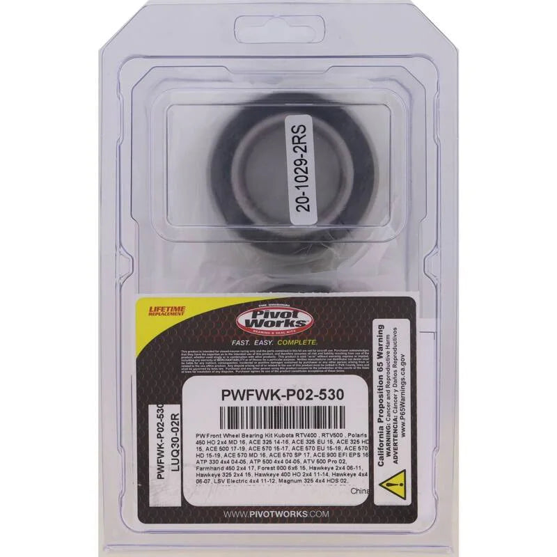 Pivot Works 06-11 Polaris Hawkeye 2x4 Front Wheel Bearing Kit - Back View