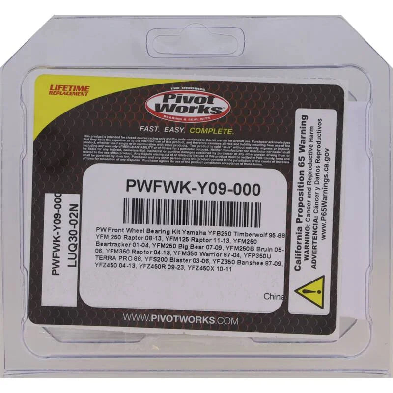 Pivot Works 11-13 Yamaha YFM125 Raptor - Front Wheel Bearing Kit - Back View