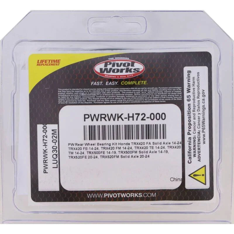 Pivot Works 14-23 Honda TRX420 FA Solid Axle Rear Wheel Bearing Kit - Side View