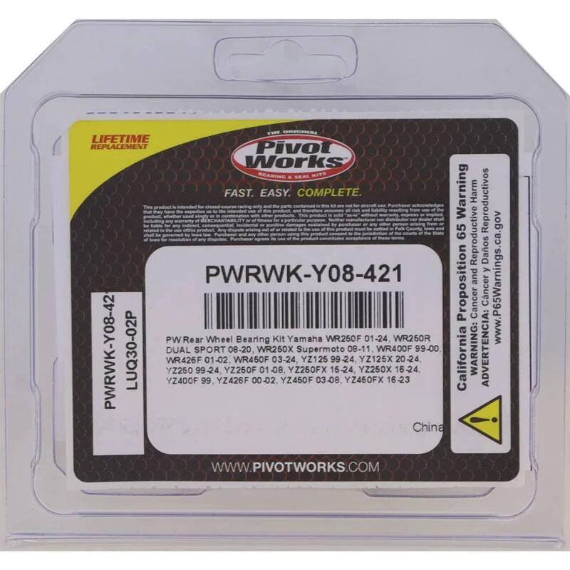 Pivot Works 99-23 Yamaha YZ125 Rear Wheel Bearing Kit - Side View