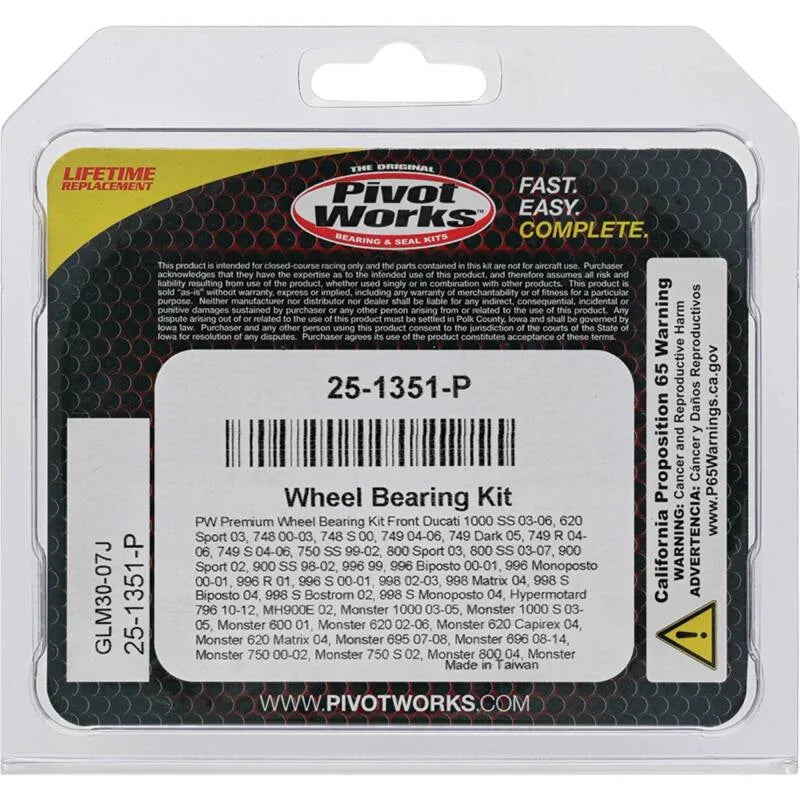 Pivot Works BMW/Ducati/Monster Premium Wheel Bearing - Installation View