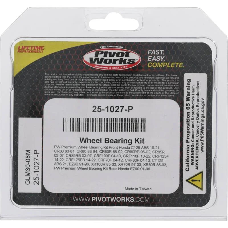 Pivot Works Premium Wheel Bearing - Side View