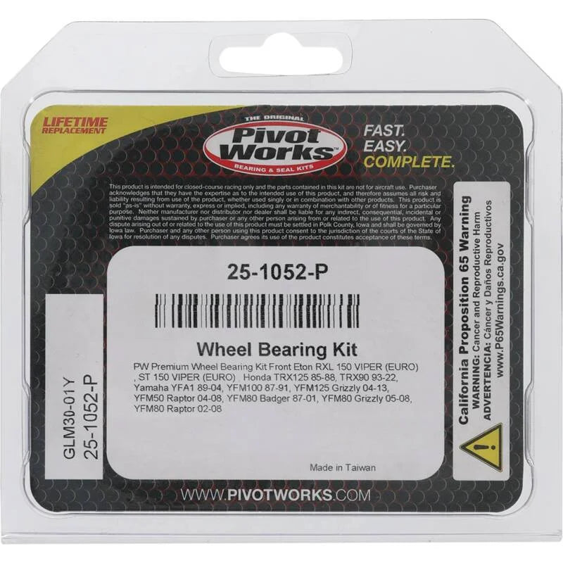 Pivot Works Premium Wheel Bearing - Back View