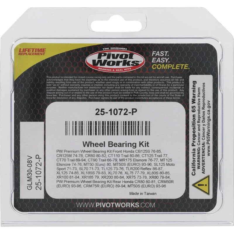 Pivot Works Premium Wheel Bearing - Side View