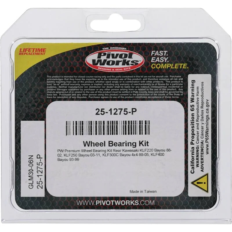Pivot Works Premium Wheel Bearing - Back View