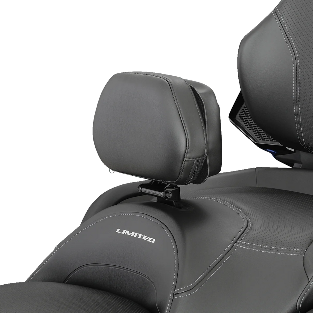 Platinum RT Grande Backrest - Driver - Black - Can-Am Limited/RT '20-'24 Show Chrome - Side View