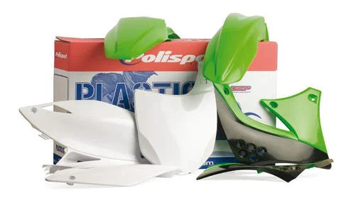 Polisport Plastics Body Kit - Complete - '14 - '15 OEM Green/White/Black - KX 85 90632