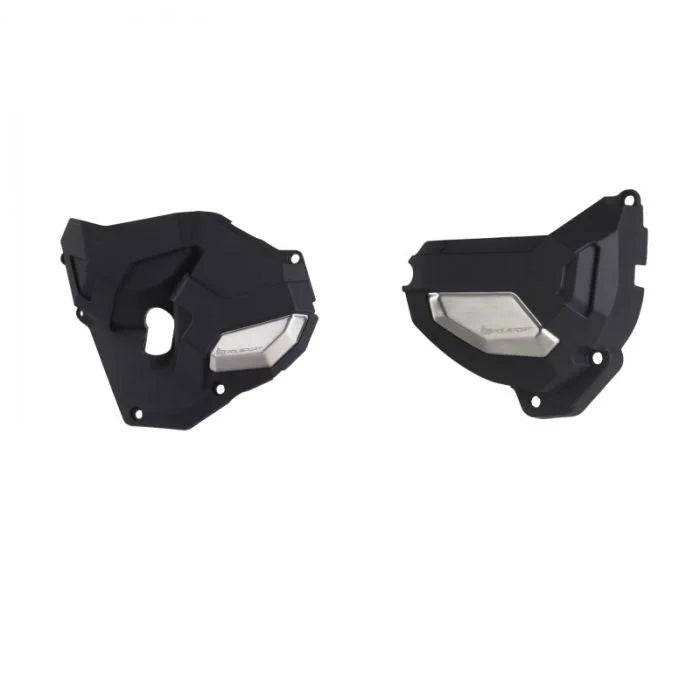 Polisport Plastics Clutch/Alternator Cover Kit - Black - Honda 91110