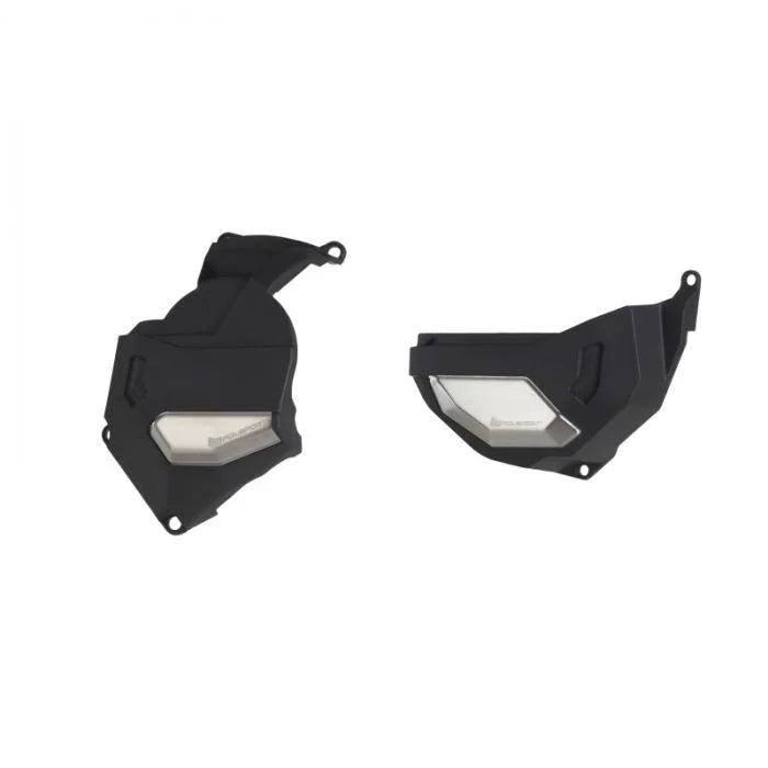 Polisport Plastics Clutch/Alternator Cover Kit - Black - Honda 91112