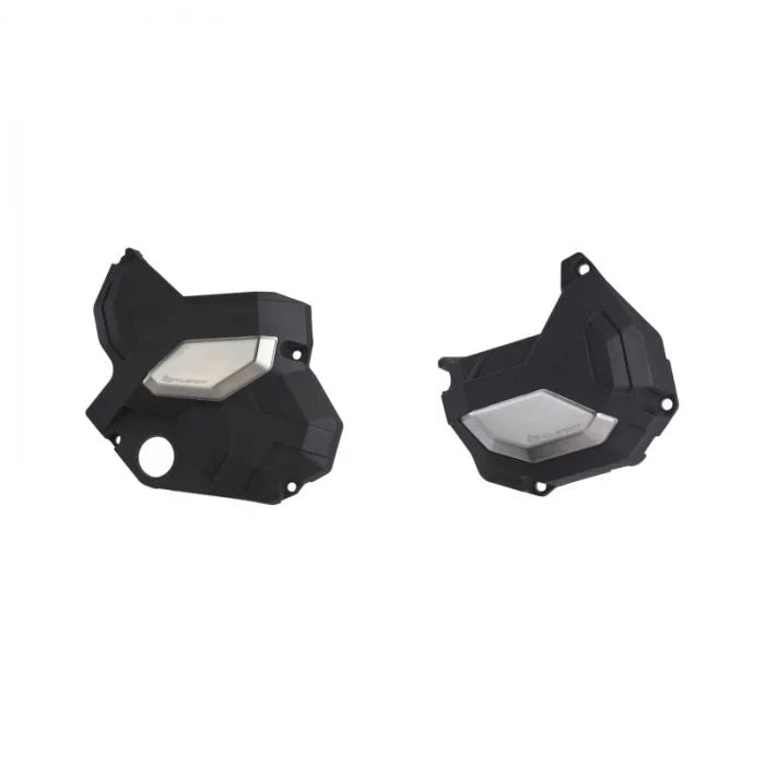 Polisport Plastics Clutch/Alternator Cover Kit - Black - Kawasaki 91107