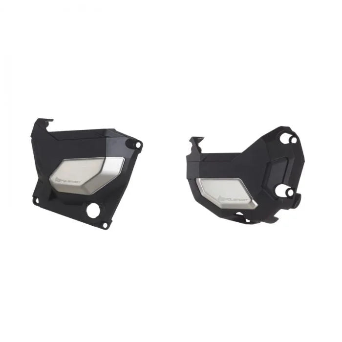 Polisport Plastics Clutch/Alternator Cover Kit - Black - Kawasaki/Yamaha 91106
