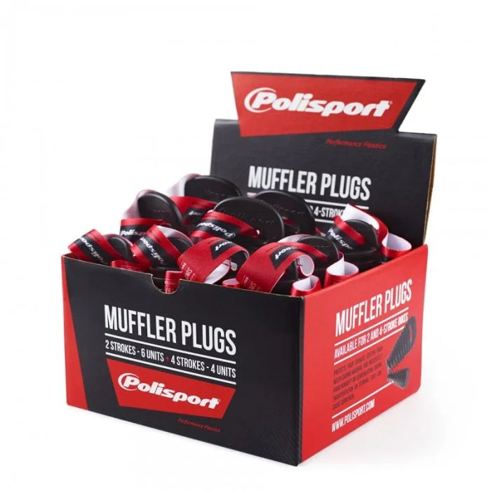 Polisport Plastics MUFFLER PLUGS (4 STROKES - 6UNITS / 2 STROKES - 4 UNITS) BLACK 8434900003