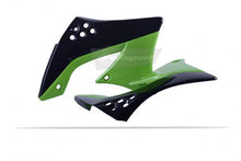 Load image into Gallery viewer, Polisport Plastics Radiator Cover - '09/ '11 OEM Black/Green - KX 450F 8412900004