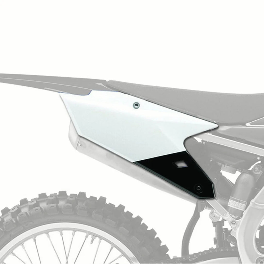 Polisport Plastics Side Panels - OEM White - YZ 125/250 8607500002 - Side View