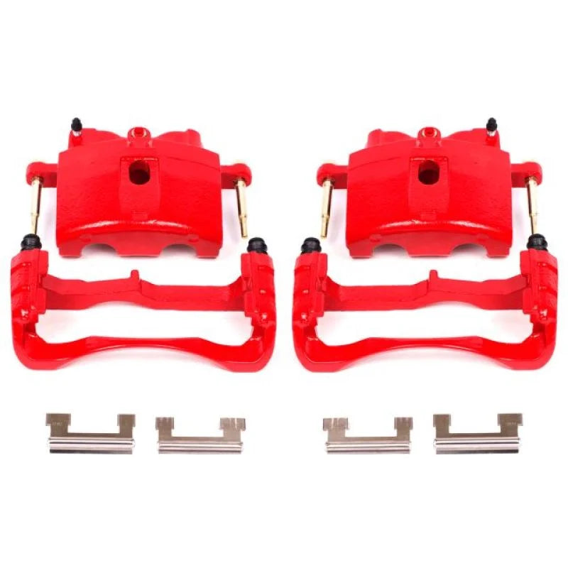 Power Stop 00-04 Cadillac DeVille Front Red Calipers w/Brackets - Pair - Main Product View