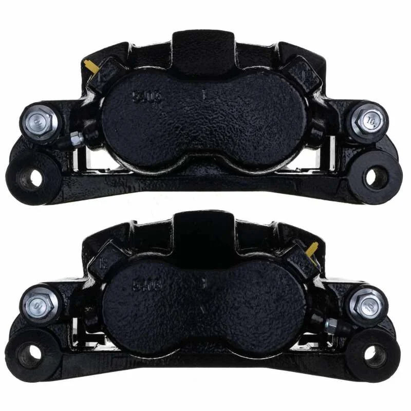 Power Stop 00-05 Ford Excursion Front Black Caliper - Pair w/Bracket - Installation View