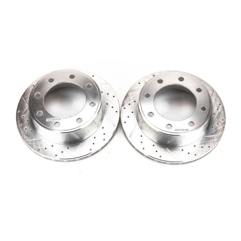 Power Stop 00-05 Ford Excursion Rear Evolution Drilled & Slotted Rotors - Pair - Main Product View