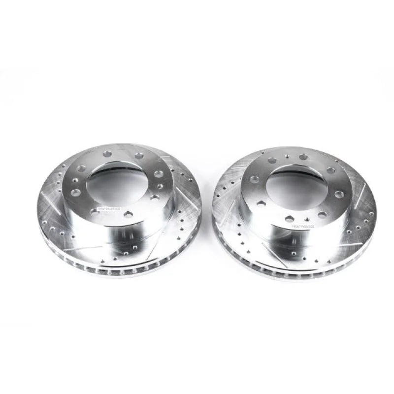 Power Stop 02-04 Chevrolet Avalanche 2500 Front Evolution Drilled & Slotted Rotors - Pair - Main Product View