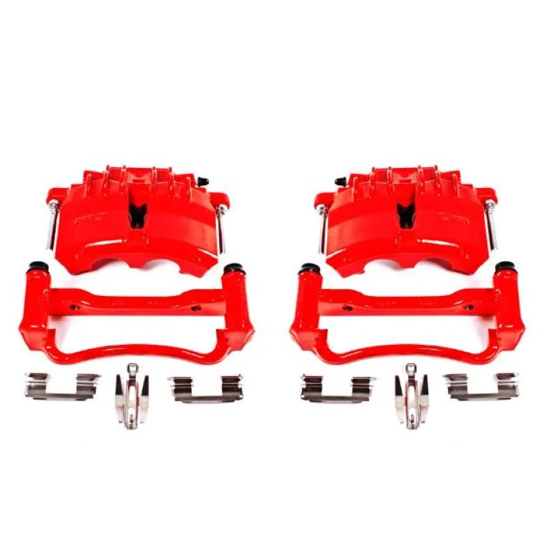 Power Stop 03-04 Ford Mustang Front Red Calipers w/Brackets - Pair - Main Product View