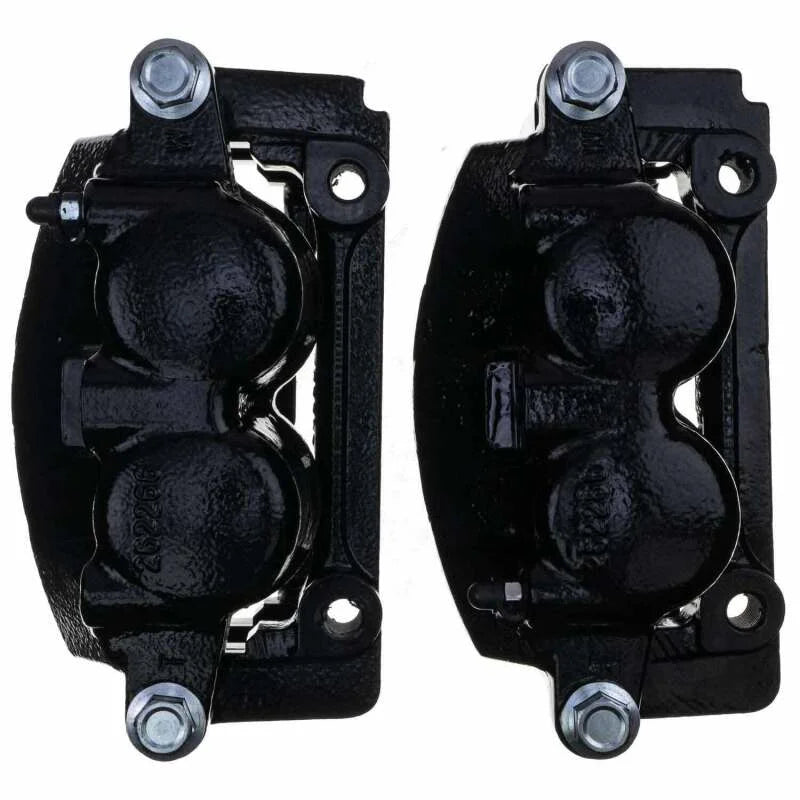 Power Stop 04-05 Ford F-150 Front Black Caliper - Pair w/Bracket - Installation View