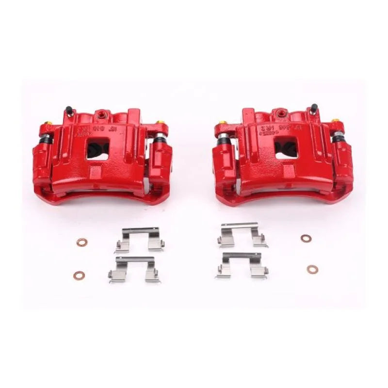 Power Stop 04-08 Chevrolet Colorado Front Red Calipers w/Brackets - Pair - Main Product View