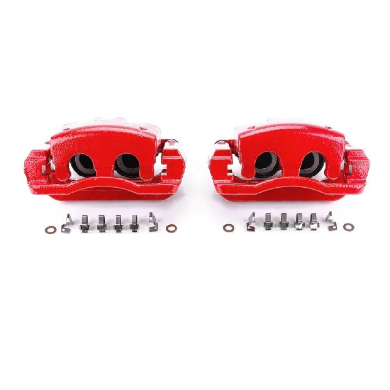 Power Stop 05-07 Ford F-250 Super Duty Rear Red Calipers w/Brackets - Pair - Main Product View