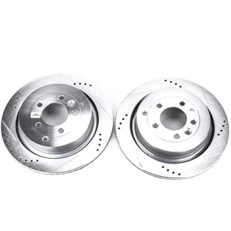 Power Stop 05-09 Land Rover LR3 Rear Evolution Drilled & Slotted Rotors - Pair - Main Product View