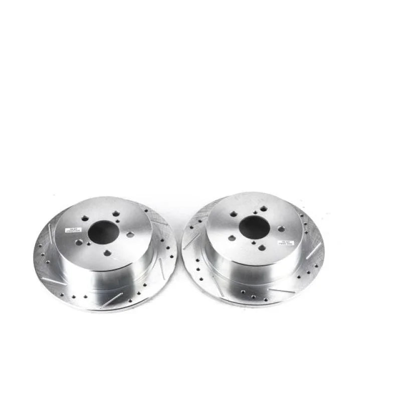Power Stop 05-09 Subaru Legacy Rear Evolution Drilled & Slotted Rotors - Pair - Main Product View