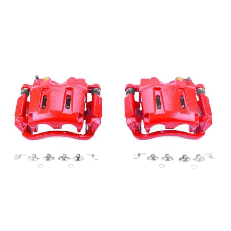 Power Stop 05-12 Ford F-250 Super Duty Front Red Calipers w/Brackets - Pair - Main Product View