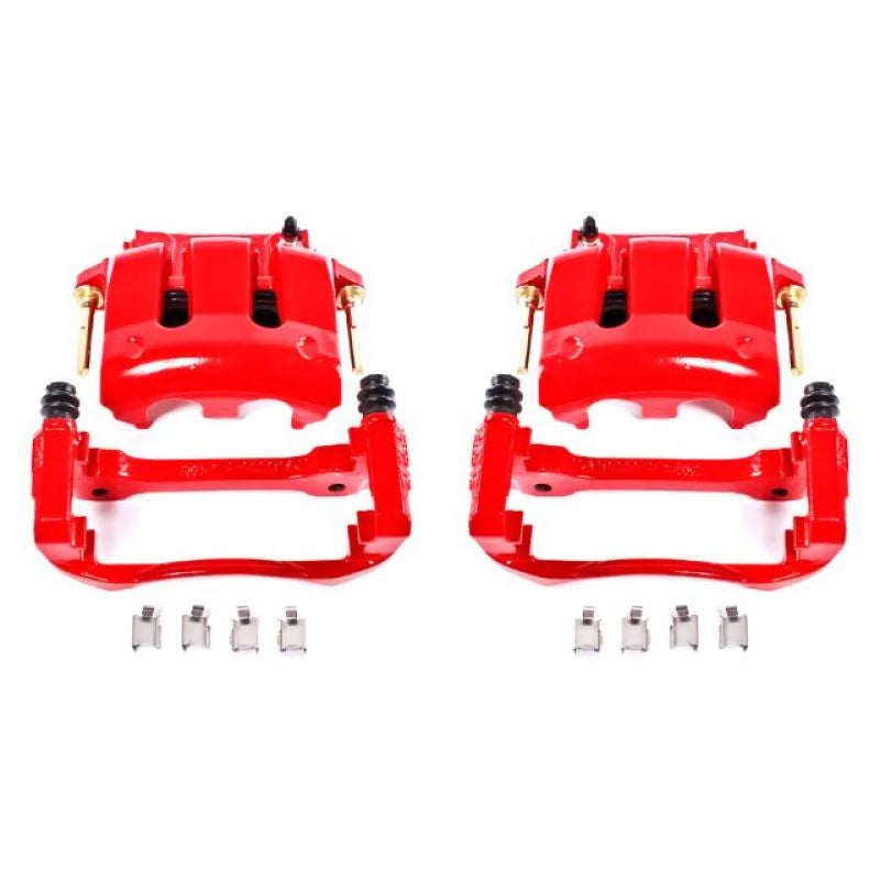 Power Stop 05-14 Ford Mustang Front Red Calipers w/Brackets - Pair - Main Product View