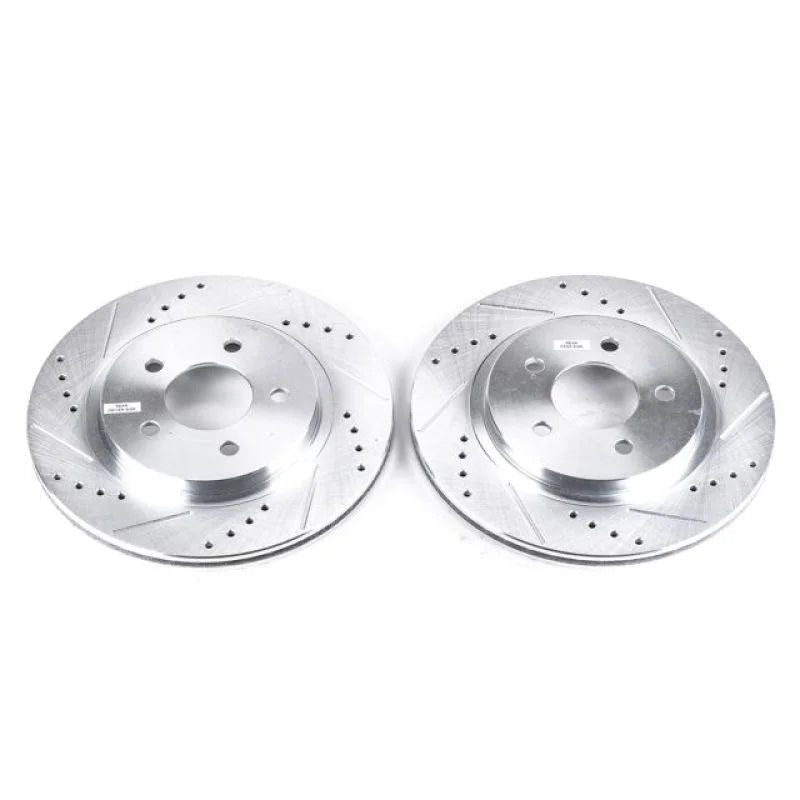 Power Stop 05-14 Ford Mustang Rear Evolution Drilled & Slotted Rotors - Pair - Main Product View