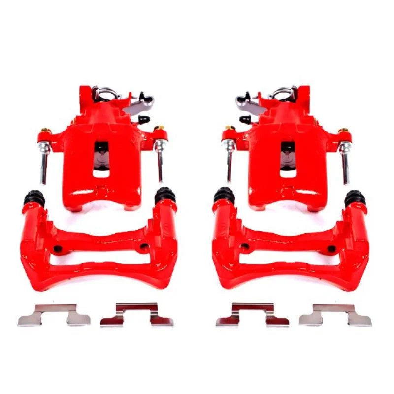 Power Stop 05-14 Ford Mustang Rear Red Calipers w/Brackets - Pair - Main Product View