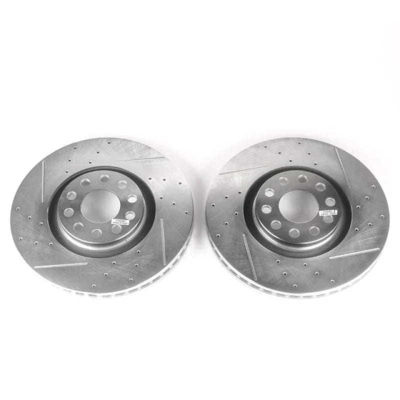 Power Stop 06-09 Audi A4 Front Evolution Drilled & Slotted Rotors - Pair - Main Product View