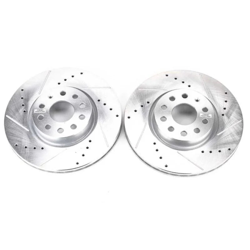 Power Stop 06-13 Audi A3 Front Evolution Drilled & Slotted Rotors - Pair - Main Product View