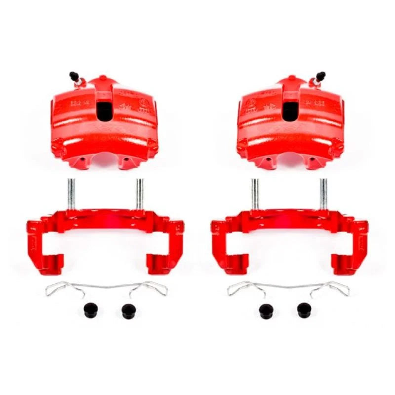 Power Stop 08-09 Audi TT Front Red Calipers w/Brackets - Pair - Main Product View