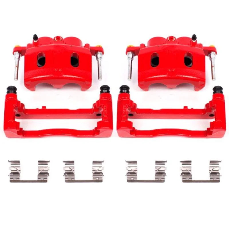 Power Stop 08-16 Cadillac Escalade Front Red Calipers w/Brackets - Pair - Main Product View