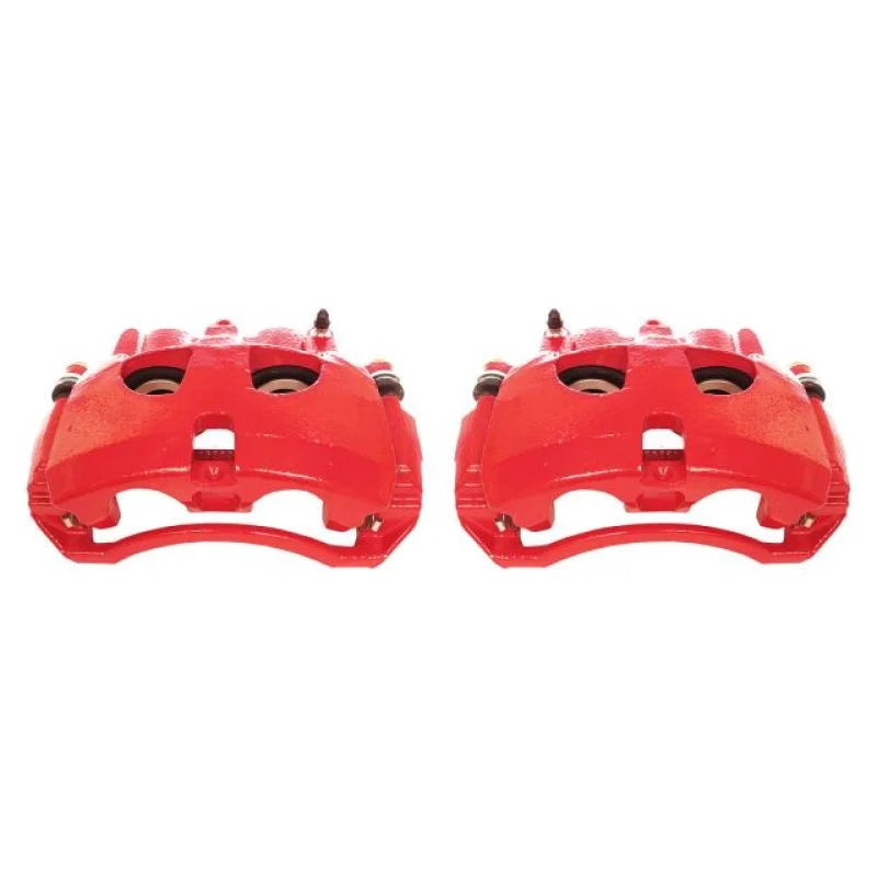 Power Stop 09-10 Dodge Ram 2500 Front Red Calipers w/Brackets - Pair - Main Product View