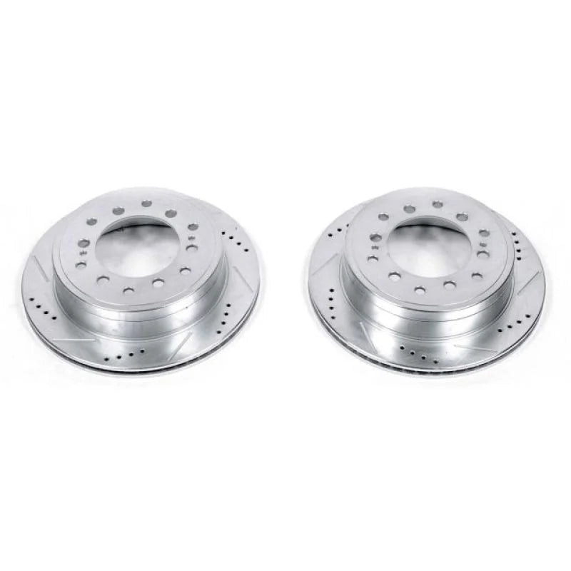 Power Stop 10-19 Lexus GX460 Rear Evolution Drilled & Slotted Rotors - Pair - Main Product View