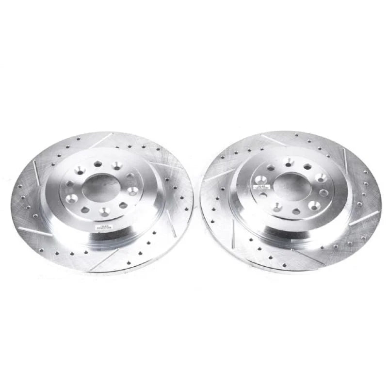 Power Stop 11-15 Ford Edge Rear Evolution Drilled & Slotted Rotors - Pair - Main Product View