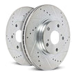 Load image into Gallery viewer, Power Stop 13-22 Ford F-350 Super Duty Front Drilled &amp; Slotted Rotor - Pair - Back View