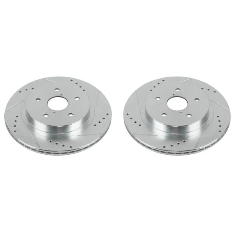 Power Stop 15-18 Subaru Legacy Rear Evolution Drilled & Slotted Rotors - Pair - Main Product View