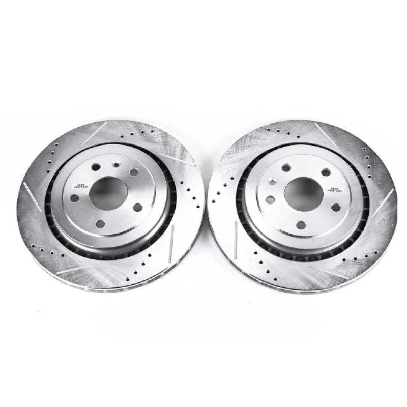 Power Stop 16-18 Cadillac ATS Rear Evolution Drilled & Slotted Rotors - Pair - Main Product View