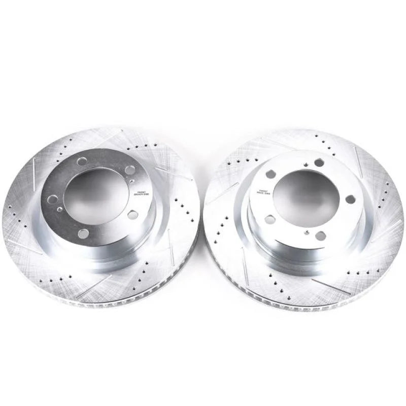 Power Stop 16-21 Toyota Land Cruiser Front Evolution Drilled & Slotted Rotors - Pair - Main Product View