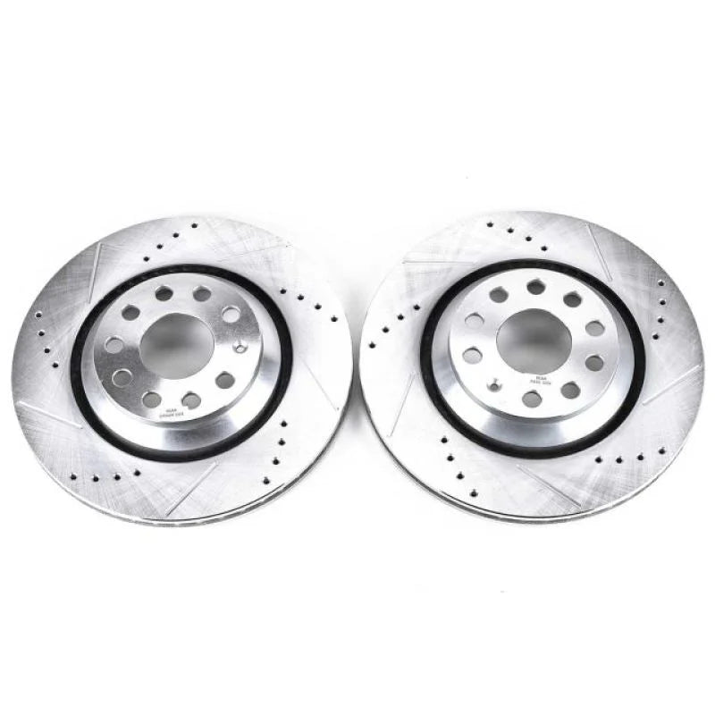 Power Stop 17-18 Audi RS3 Rear Evolution Drilled & Slotted Rotors - Pair - Main Product View