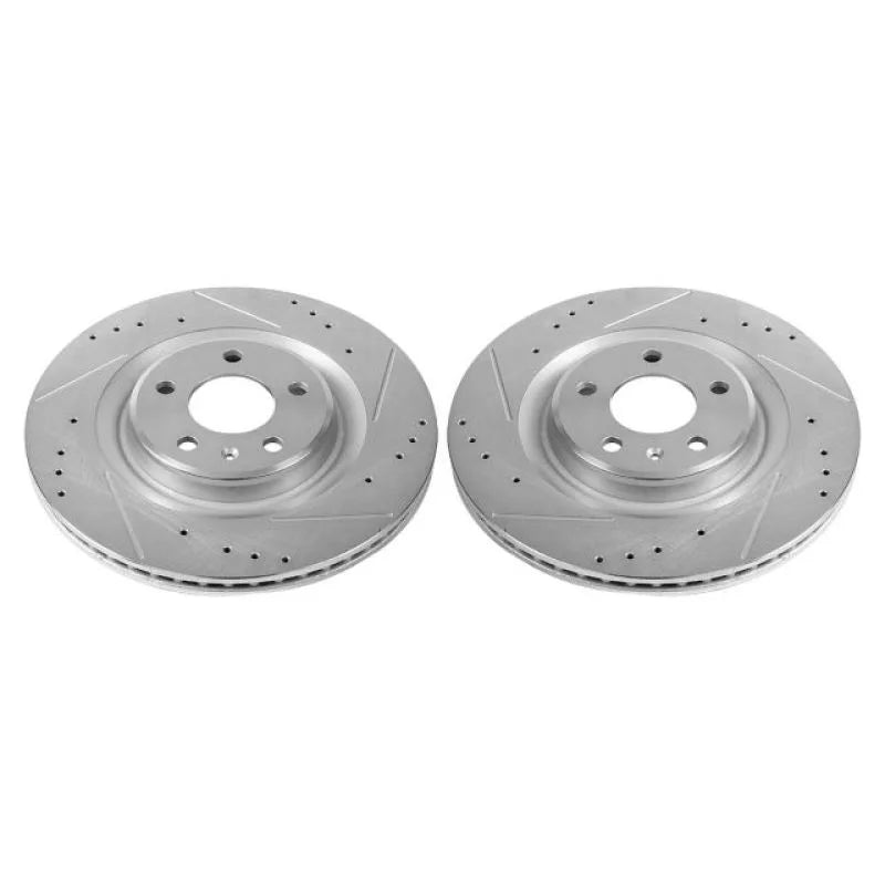 Power Stop 17-19 Audi A4 Rear Evolution Drilled & Slotted Rotors - Pair - Main Product View